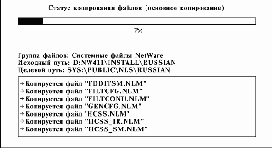 Копирование оставшихся файлов NetWare