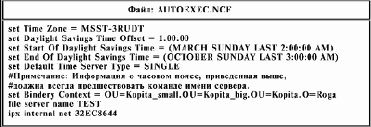 Изменение файла AUTOEXEC.NCF